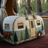 Vintage Camper Quilted Duffle Bag