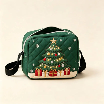 Christmas Tree Gift Quilted Crossbody Bag