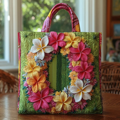 Plumeria Blossom Handmade Tote Bag