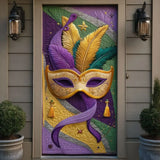 Mardi Gras Masquerade Mask Quilted Door Cover