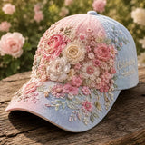 Pink Blue Colorblock 3D-printed Creature Pattern Cap