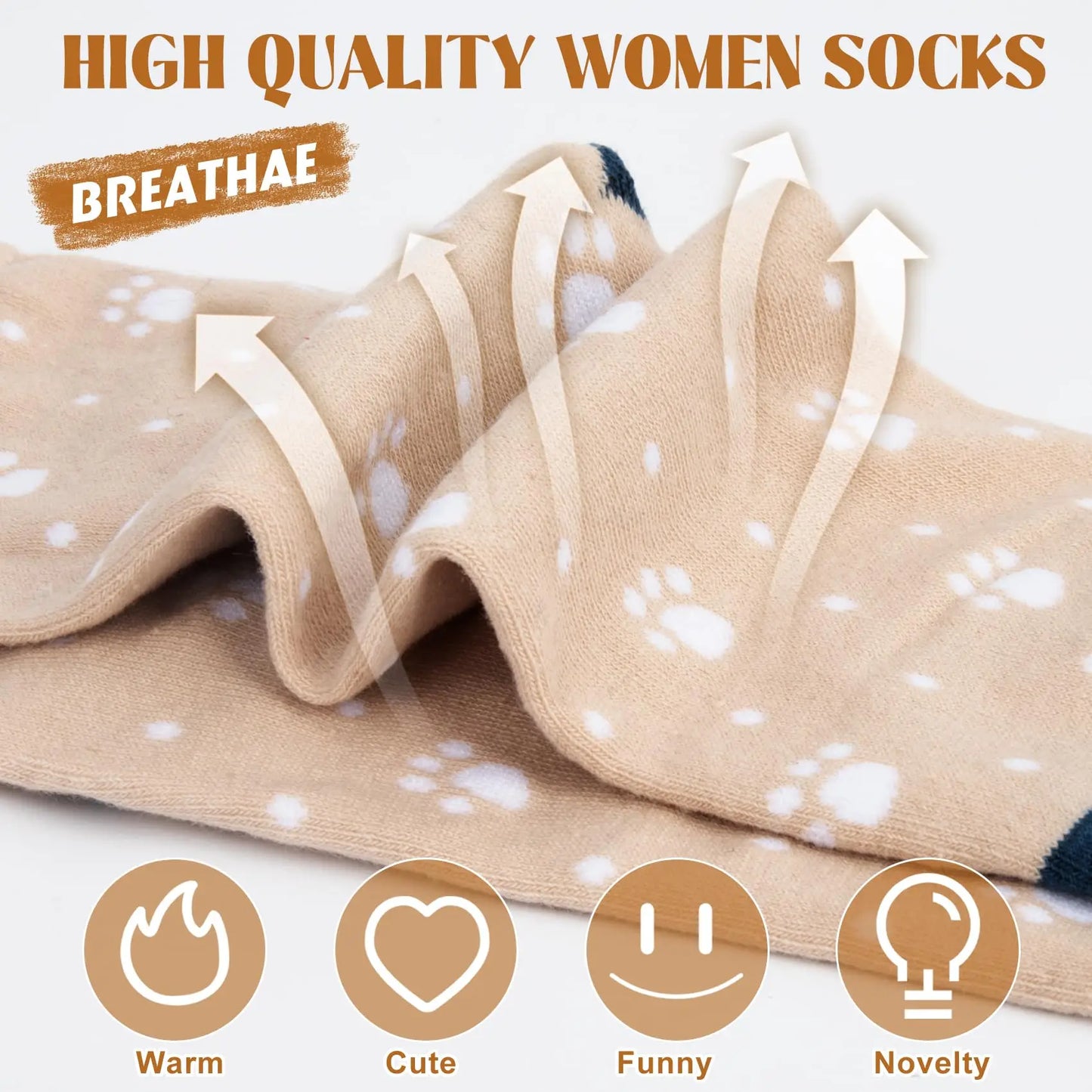 Cute Owl Animal Face Socks 5 Pairs