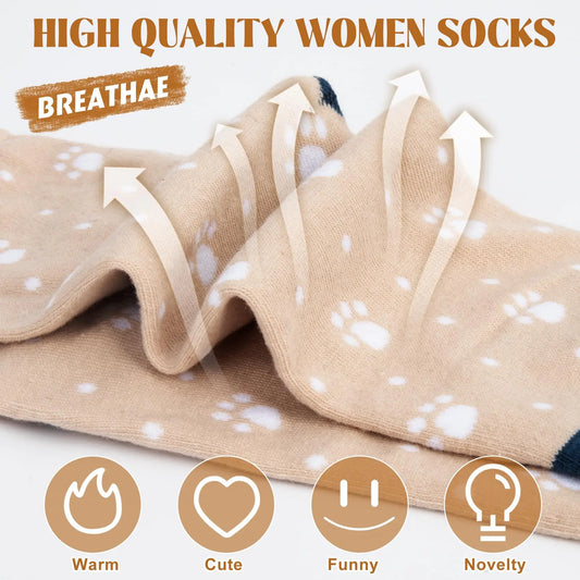 Big Cat Animal Face Socks 5 Pairs