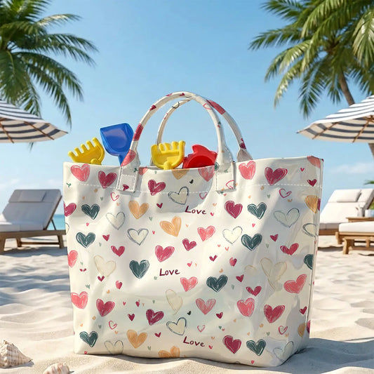 Love Letter Graffiti Print PVC Tote Bag