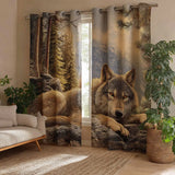 Wilderness Wolf Soul Quilted Curtains