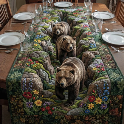 Grizzly Bears Quilted Table Runner