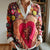 Women's Vintage Floral Art Pattern Print Buttoned Cardigan Sweater