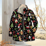 Black Christmas Gingerbread Quilted Jacket