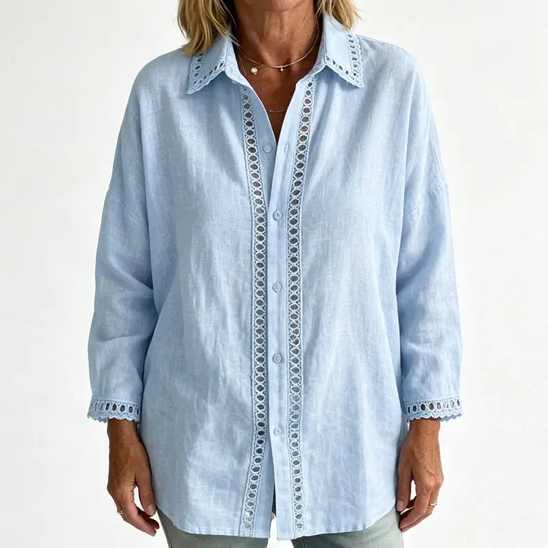 Women's Casual Spliced Long Sleeve Blouse