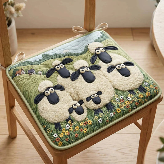 Little Sheep Quilted Chair Cushion