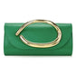 Metal Handle Metallic Clutch Purse