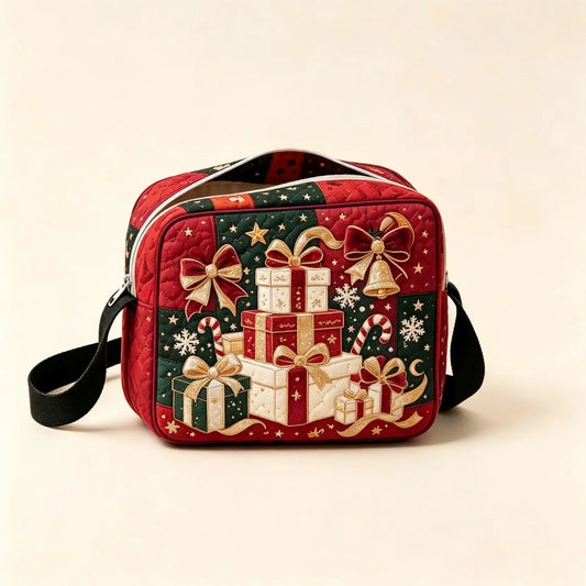 Christmas Gift Stack Quilted Crossbody Bag