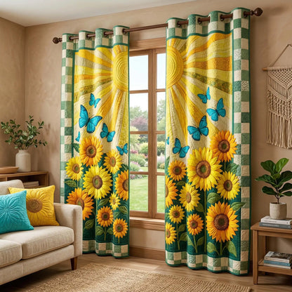 Sunny Butterfly Quilted Curtains