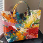 Colorful Abstract Oil Print PVC Tote Bag