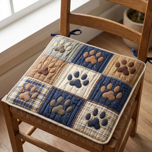 Paw Quilted Chair Cushion