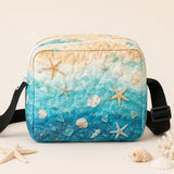 Seashell Starfish Ocean Quilted Crossbody Bag