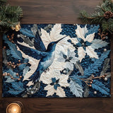 Winter Blue Hummingbird Quilted Place Mat