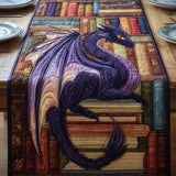 Mysterious Dragons And Books Quilted Table Runner