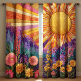 Lavender Sunrise Glow Quilted Curtains