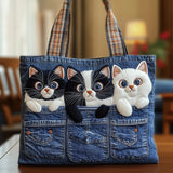 Cat Pockets Handmade Tote Bag