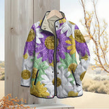 Glitter Purple Daisy Quilted Jacket