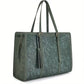 Vintage Embossed Leather Laptop Tote Set