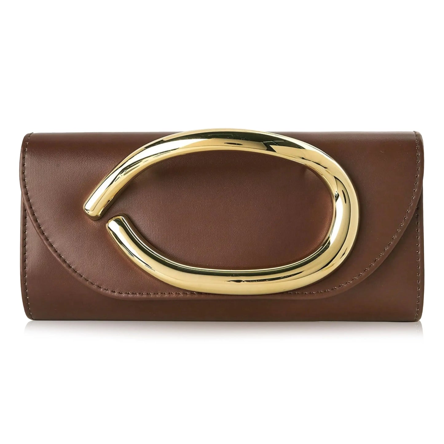 Metal Handle Metallic Clutch Purse