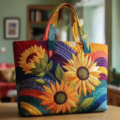 Vibrant Sunflower Handmade Tote Bag