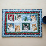 Winter Kitten Christmas Quilted Place Mat