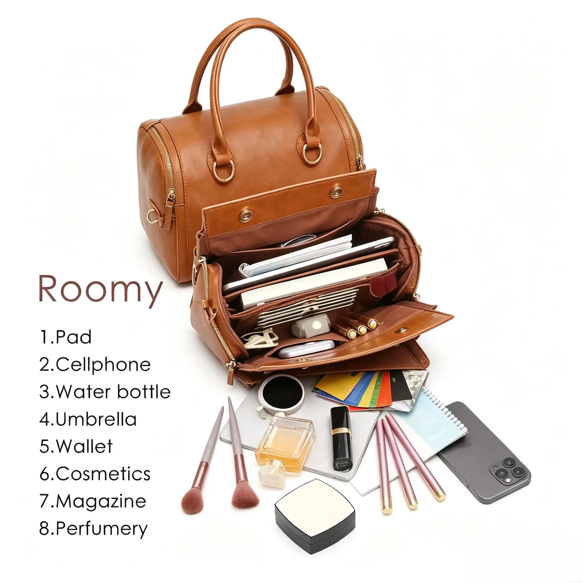 Retro PU Leather Handbag with Multi Card Slot