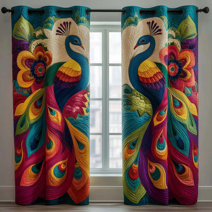 Colorful Feathers Quilted Curtains