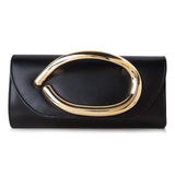 Metal Handle Metallic Clutch Purse