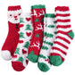 Red Green Christmas Fall Cozy Fluffy Slipper Socks 5 Pairs