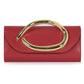 Metal Handle Metallic Clutch Purse