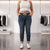 Drawstring Waist Tapered Leg Denim Joggers