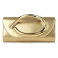 Metal Handle Metallic Clutch Purse