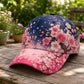 Navy Sakura Blossom 3D-printed Creature Pattern Cap