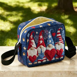 Gnome Stars & Stripes Quilted Crossbody Bag