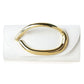 Metal Handle Metallic Clutch Purse