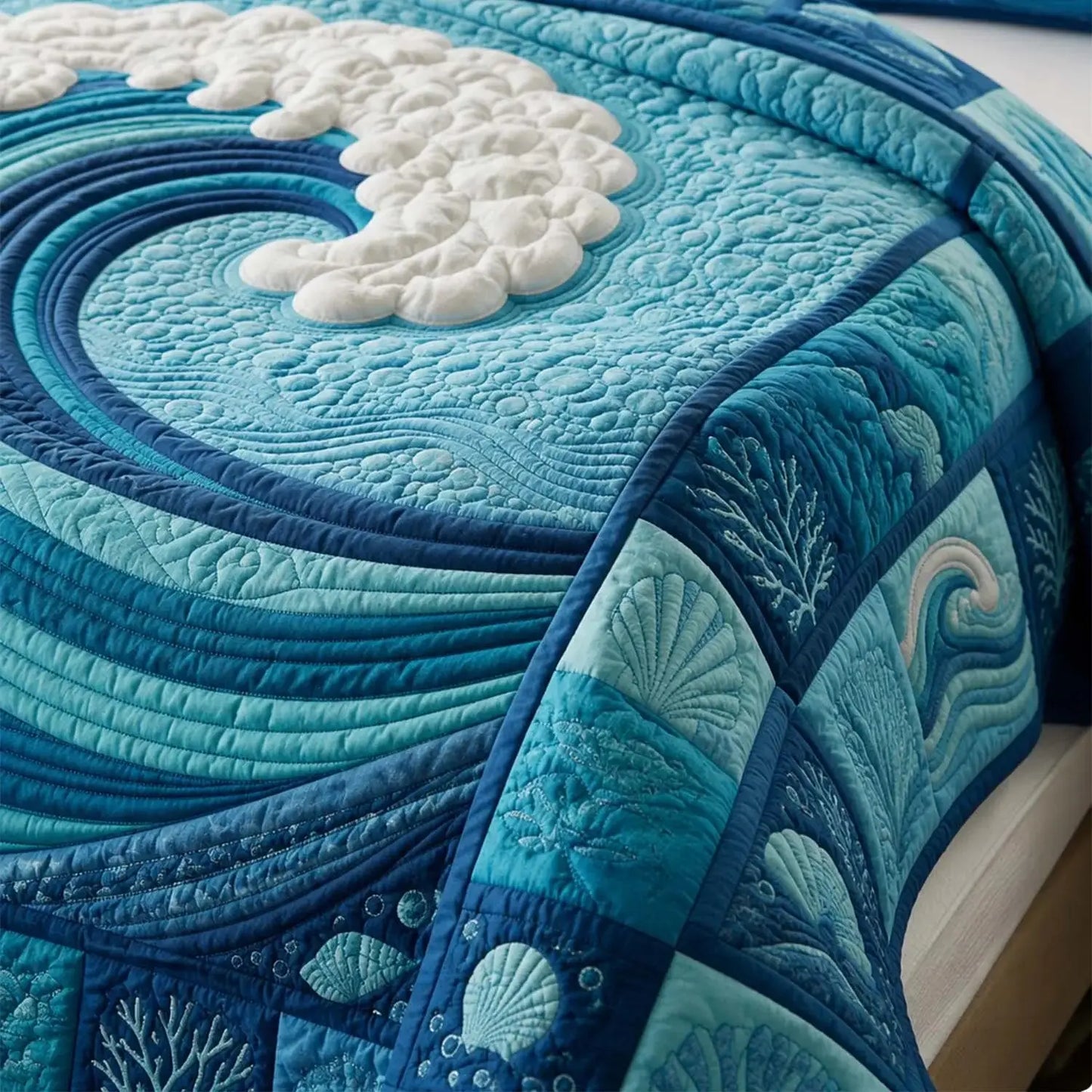 Ocean Wave Quilted Bedding Set