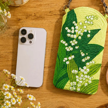 Lily of the Valley Quilted Slim Phone Crossbody Bag
