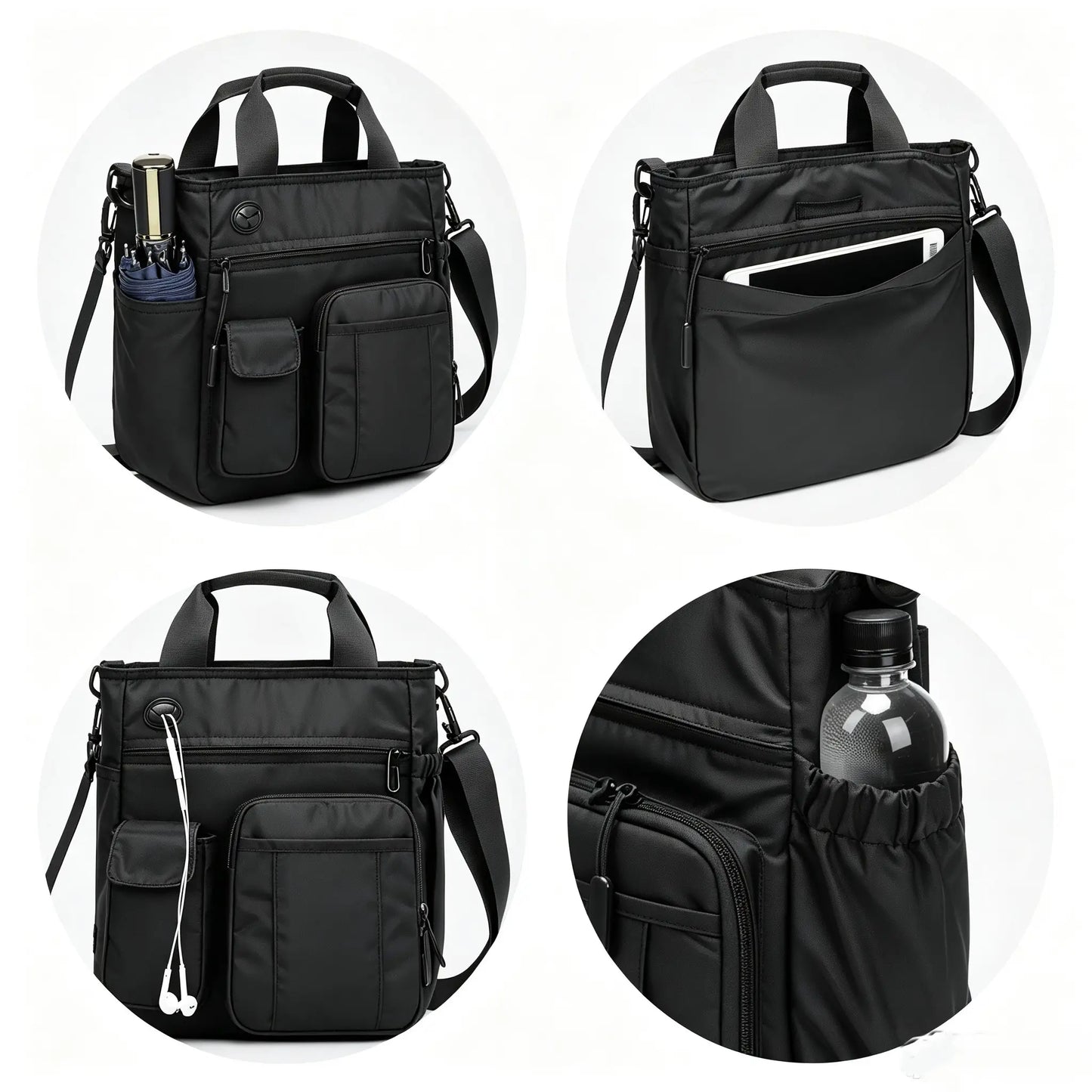 Nylon Multifunctional Crossbody Messenger Bag