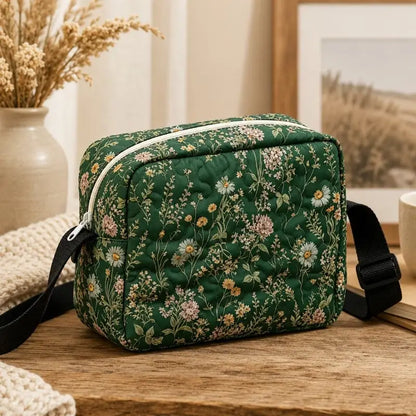Wildflower Botanical Quilted Crossbody Bag