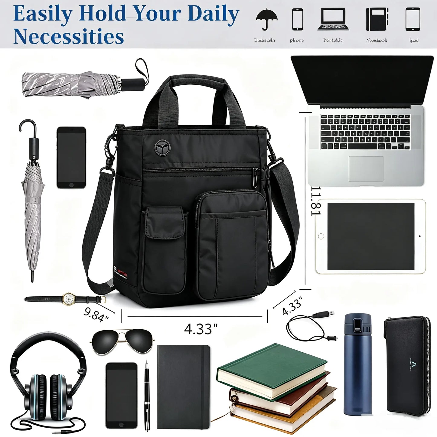 Nylon Multifunctional Crossbody Messenger Bag