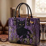 Lavender And The Black Cat Quilted Leather Strap Bible Handbag