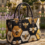 Bee Quilted Leather Strap Bible Handbag