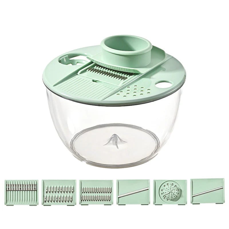 🔥9-in-1 Multifunctional Large Capacity Salad Spinner & Slicer