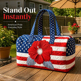 🔥Floral American Flag Travel Duffel