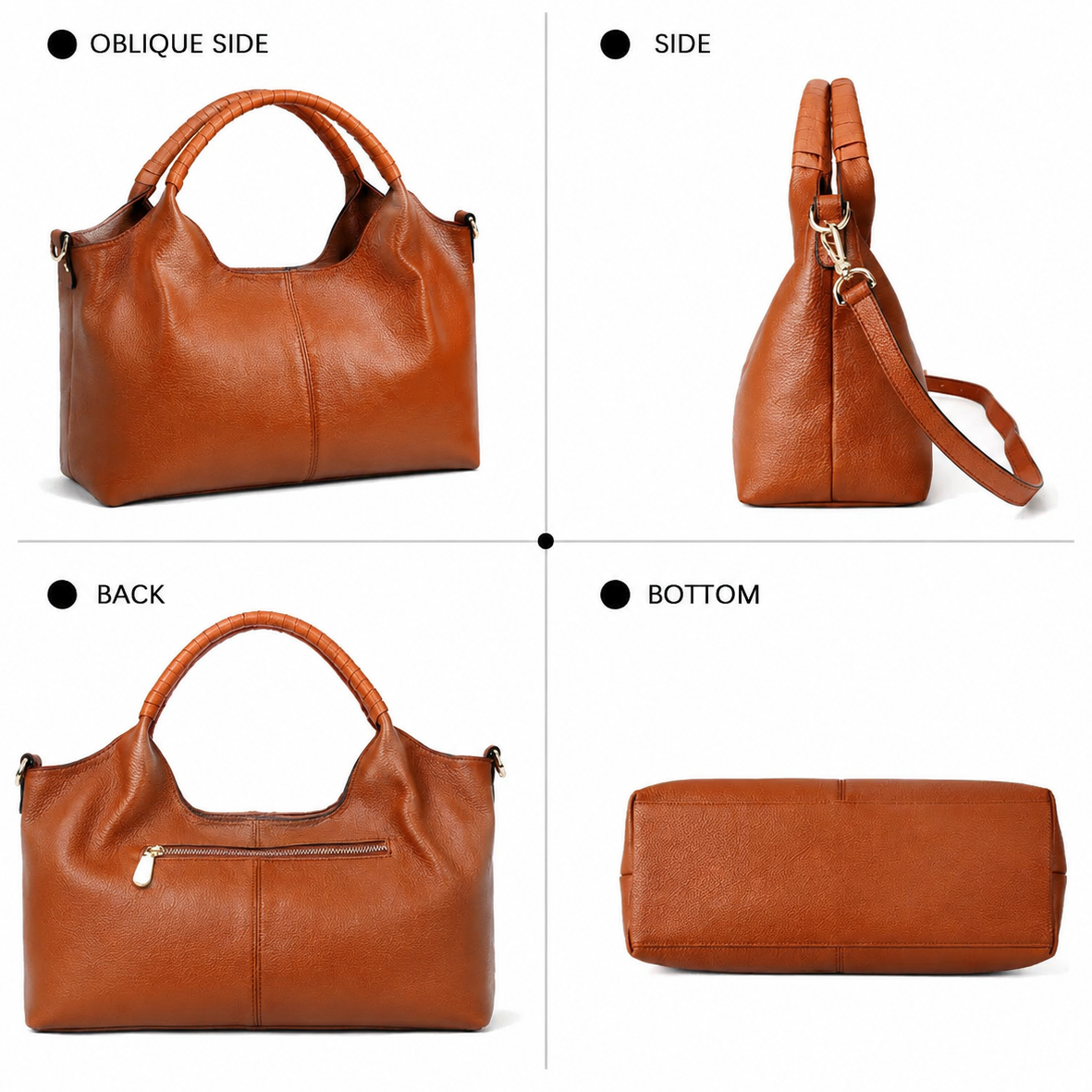 Large Capacity for Commuting Leather Shoulder Bags