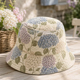 Hydrangea Floral Quilted Bucket Hat